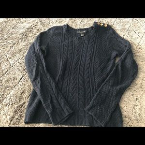 Navy Cable Knit Sweater